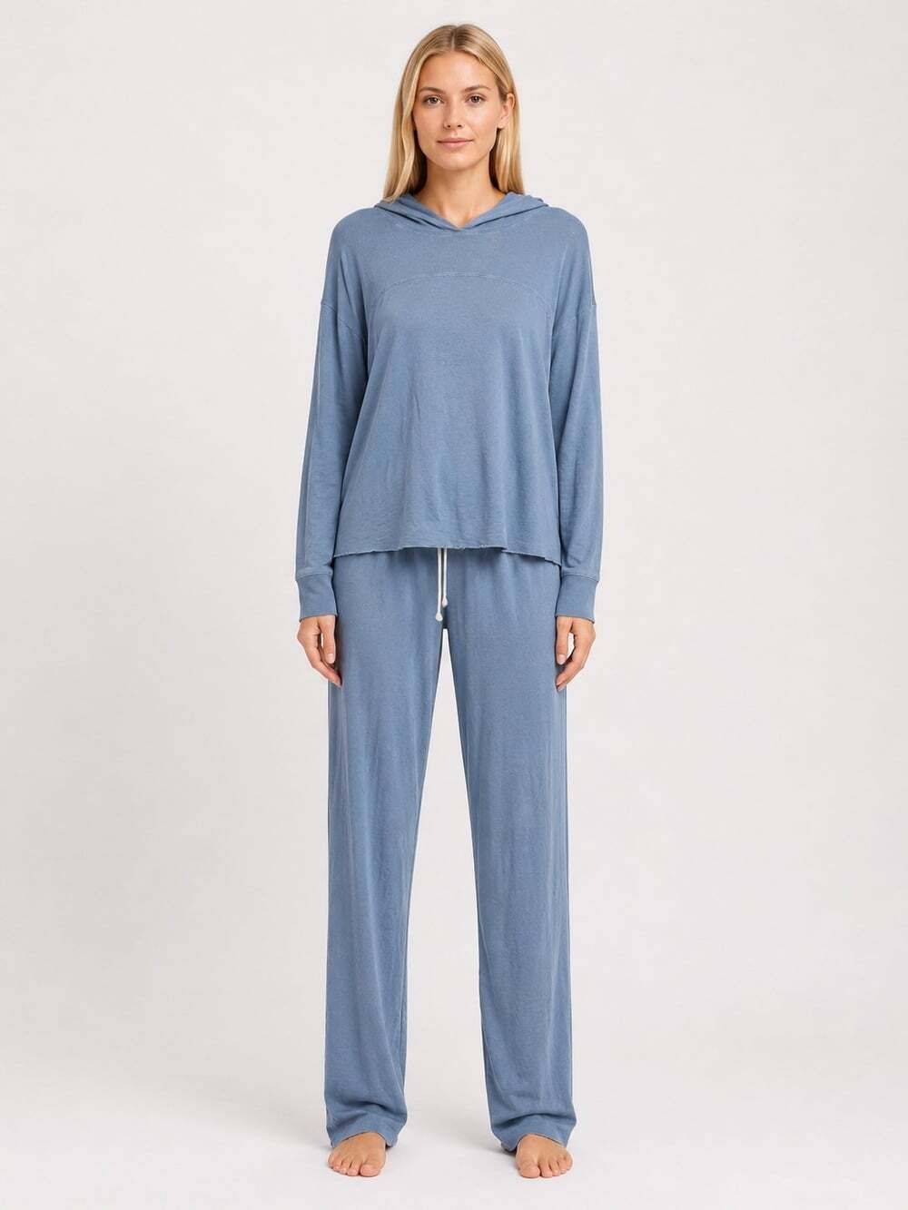 James Perse Blue womens French Terry Pullover Hoodie Sweatpant Set Size 3 Large
